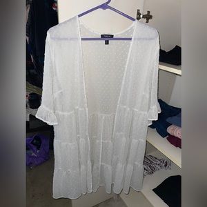White long flowy cardigan Torrid